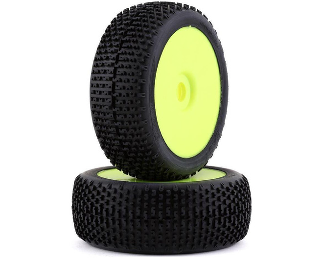 Easy Pre-Mounted 1/8 Buggy Tires (2) (Yellow) (Extra Soft) photo