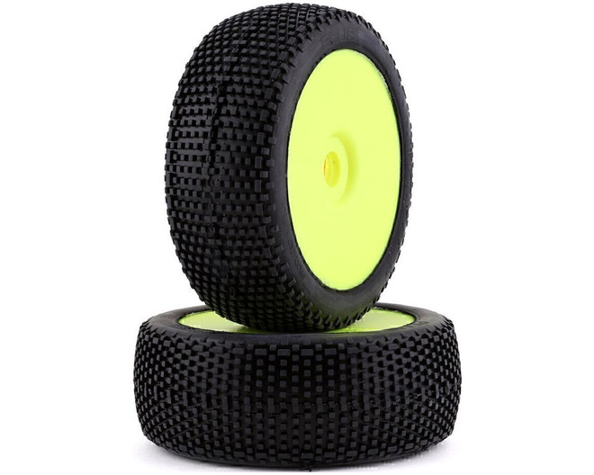 Plus Pre-Mounted 1/8 Buggy Tires (2) (Yellow) (Extra Soft) photo