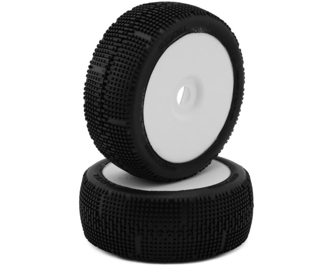 Pixel Pre-Mounted 1/8 Buggy Tires (White) (2) (N35 - Soft) photo