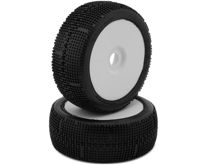 Pixel Pre-Mounted 1/8 Buggy Tires (White) (2) (S25 - Super Soft) photo