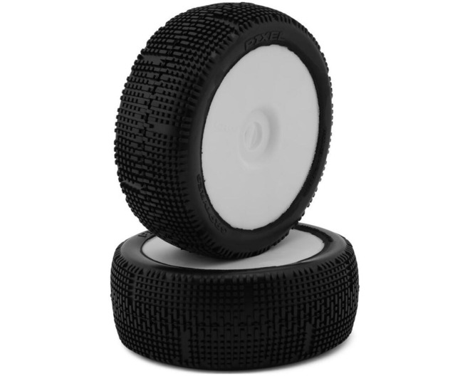 Pixel Pre-Mounted 1/8 Buggy Tires (White) (2) (S35 - Soft) photo