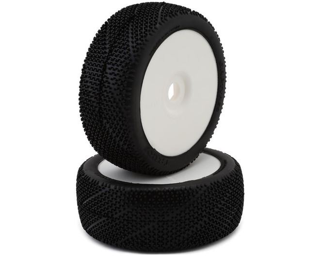 Triky Pre-Mounted 1/8 Buggy Tires (White) (2) (N25 - Super Soft) photo