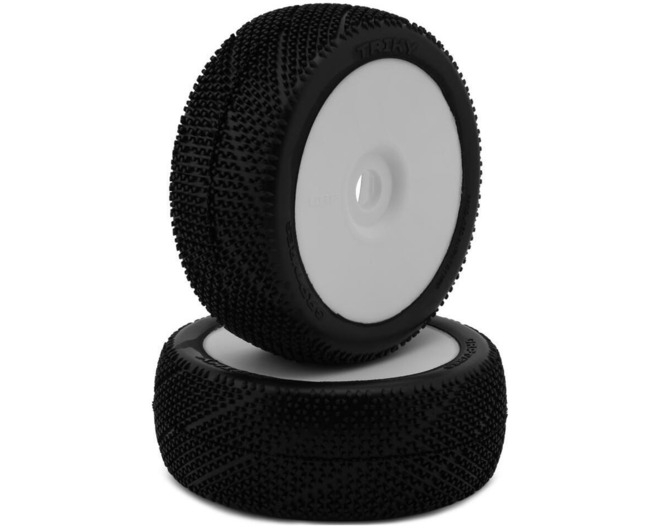 Triky Pre-Mounted 1/8 Buggy Tires (White) (2) (S35 - Soft) photo