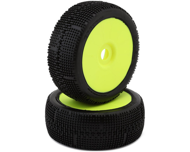 Pixel Pre-Mounted 1/8 Buggy Tires (Yellow) (2) (S25 - Super Soft photo