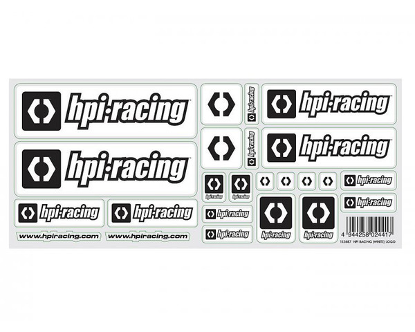 White Racing Stickers, W/ Hpi Logo photo