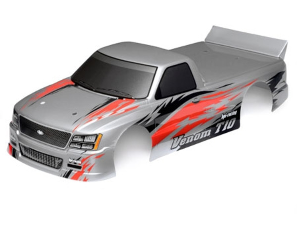 discontinued  Racing Venom T-10 Body Silver/Black/Red 200mm photo