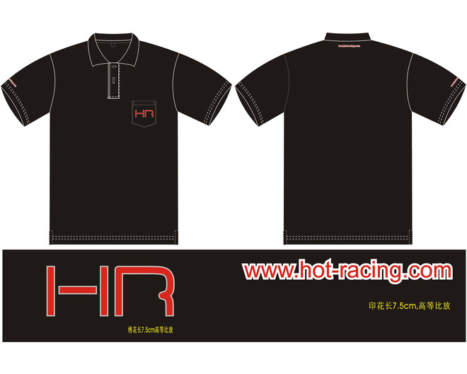 Tap to zoom Hot Racing Polo Shirt L Black