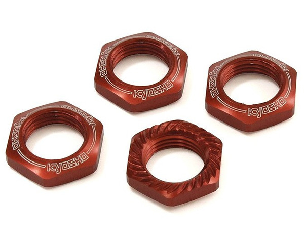 17mm Wheel Nut (Red/4 pieces/Serrated) photo