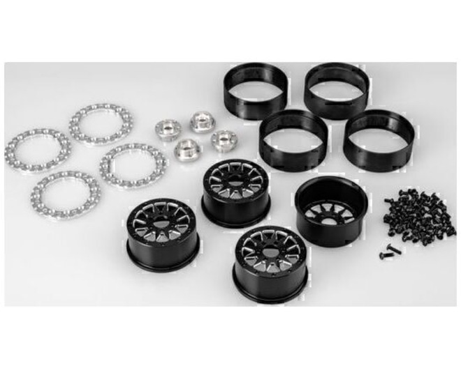 Ultra - 2.0 12 spoke crawler wheel black w/ silver chamfer and b photo