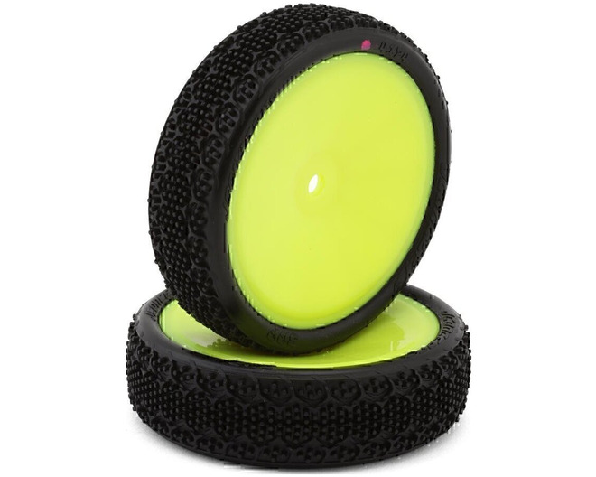 3dp 2.2 Pre-Mounted 2WD Front Buggy Carpet Tires (Yellow) (2) (P photo