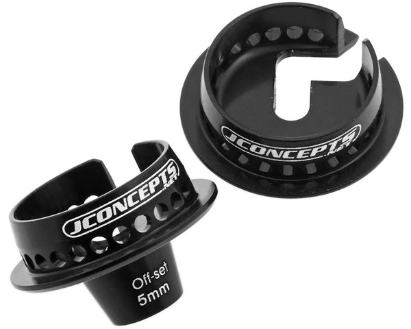 Fin Shock 5mm Off-Set Spring Cup Black 2 pieces photo