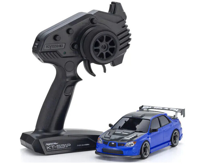 Mini-Z Awd Subaru Impreza Wrx with Gt Wing Ma-020 Blue photo