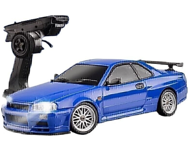 1/18 Nissan Skyline GTR R34 2.4ghz Metal Body Blue photo