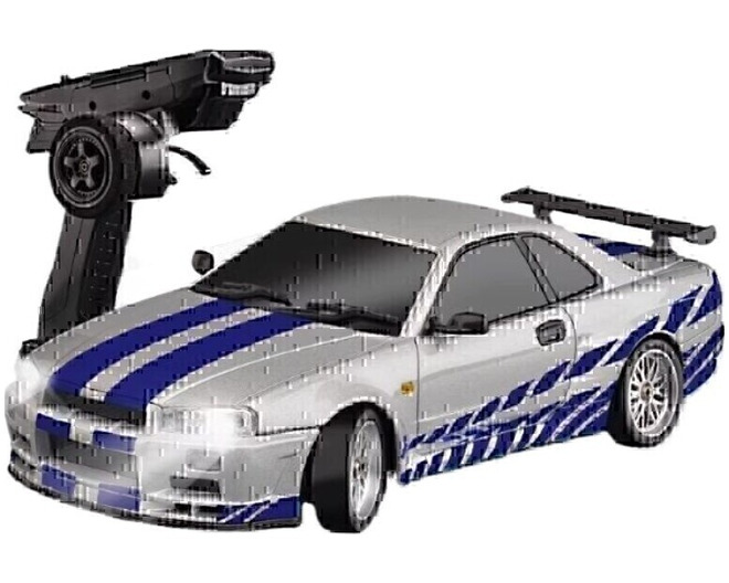 1:18 Nissan Skyline GTR R34 2.4ghz Metal Body Silver photo