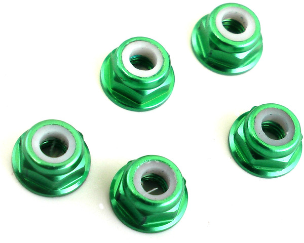 discontinued 3mm Green Flanged Lock Nut (5) photo