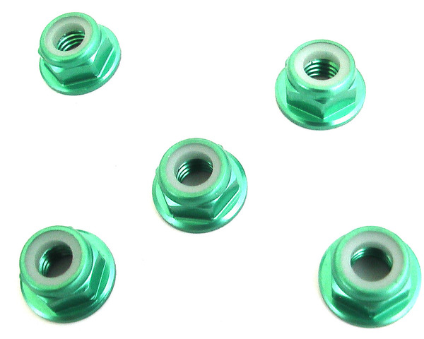 discontinued 5mm Green Flanged Lock Nut (5) photo