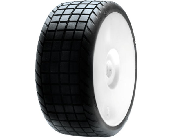 1/8 DLM2 Tires Mounted with White Wheel (2) photo
