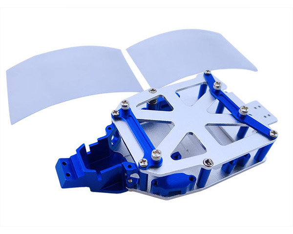 discontinued Aluminum Complete Chassis (Silver w/ Blue) - Losi 1 photo