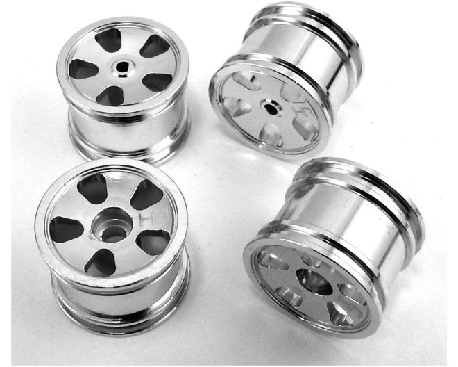 discontinued Aluminum 5 Spoke Wheel Set (Silver) - Losi 1/36 Mic
