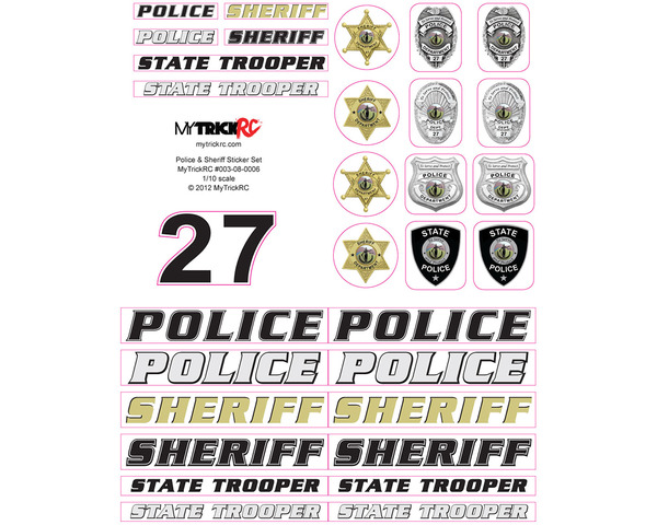 Combo Police & Sheriff Sticker Set photo