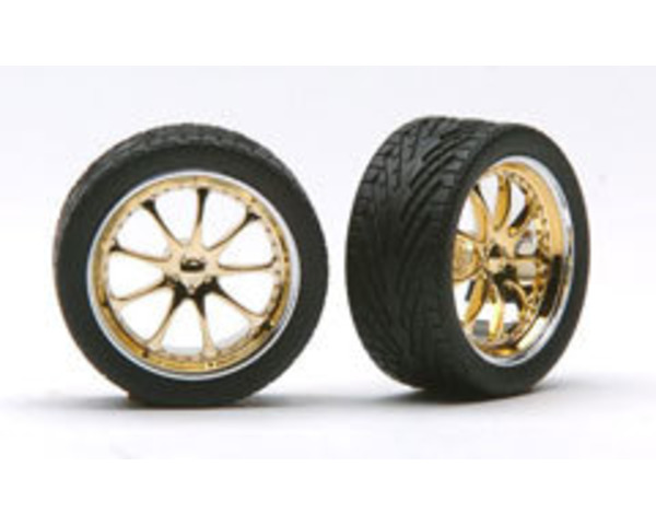23 Vantage Rims W/Tires Chrome / Gold - plastic model accessory photo