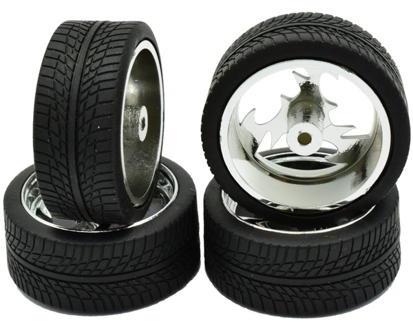 23 inch Lighting Rims W/Tires Chrome - plastic model accesory photo