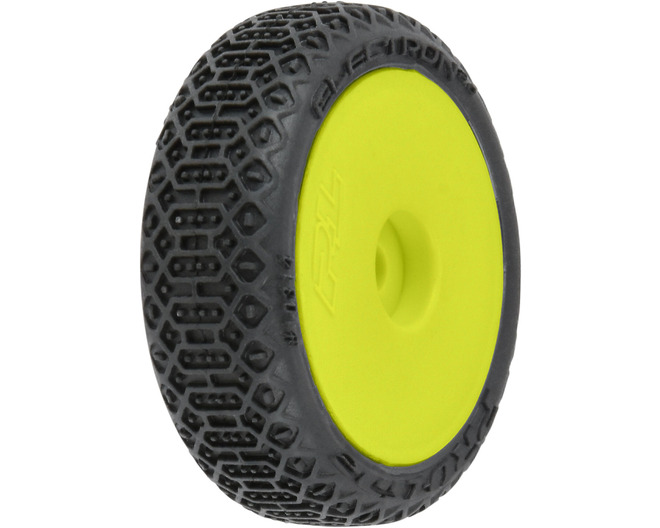 Electron 2.0 F/R Tires Mounted 7mm Yellow 4 for Losi Micro-B photo