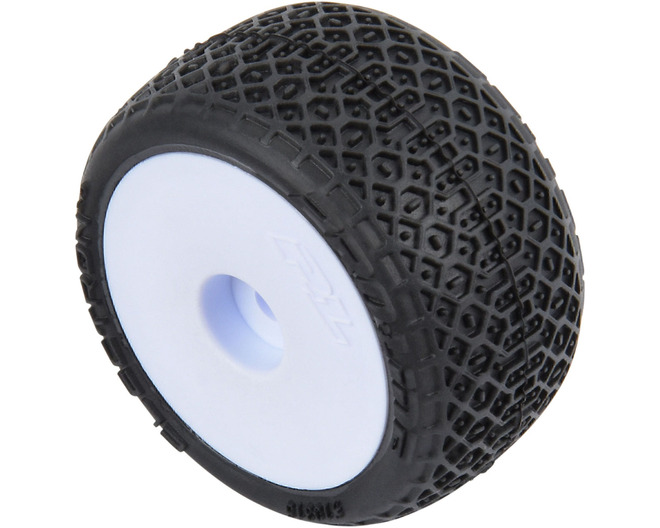 Electron 2.0 F/R Tires Mounted 7mm White 4 for Losi Micro-T photo