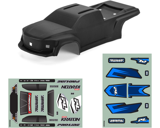 Tap to zoom Pre-Cut/Pre-Painted Brute Truck Matte Black Body: ARRMA MINI KRA