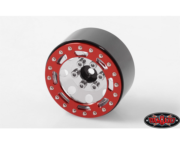 TRO 1.7 inch Stamped Steel Beadlock Wheels Red/Chrm photo