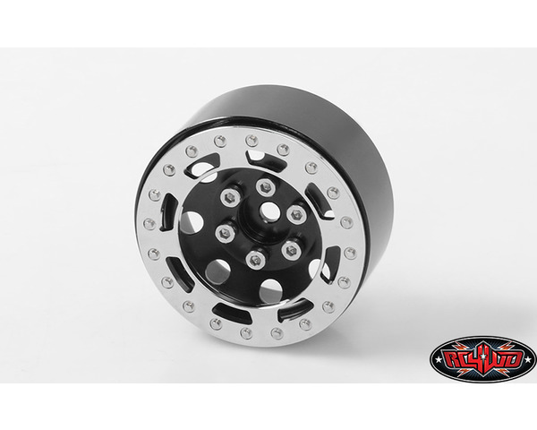 TRO 1.7 inch Stamped Steel Beadlock Wheels Black/Chrome (4) photo