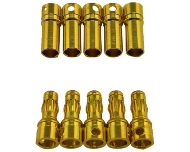 3.5mm Gold Plated Banana Plugs, Male & Female 5 Pair photo