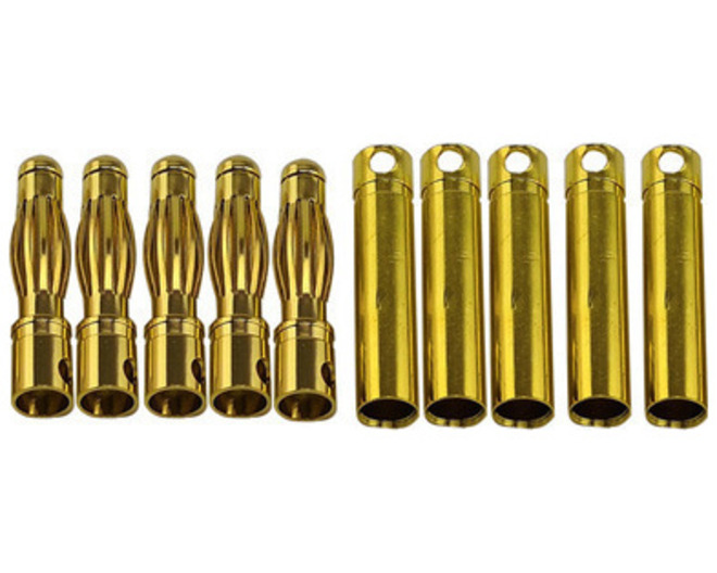 4mm Gold Plated Banana Plugs, Male & Female 5 Pair photo