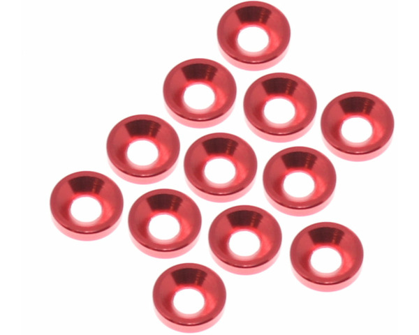 3mm Countersunk Washer (Aluminum)(Red)(12 pieces) photo