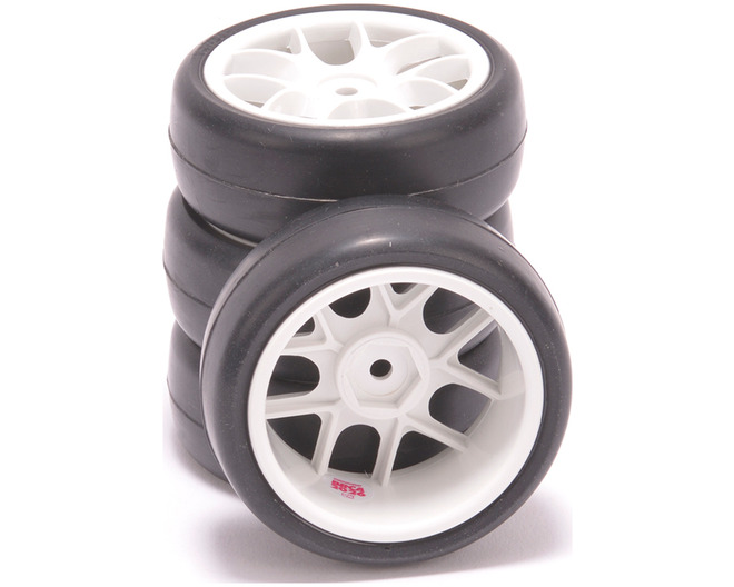 Ride 1/10 Belted TR09 Slick Tyres 10 Spoke - White