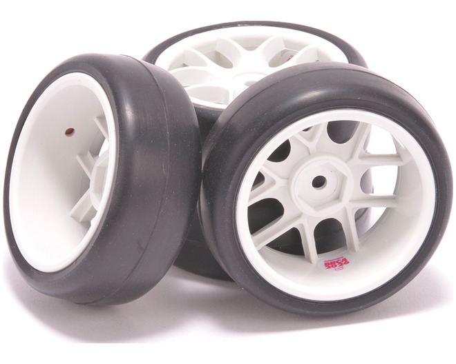 Ride 1/10 Belted TR09 Slick Tyres 10 Spoke - White  photo