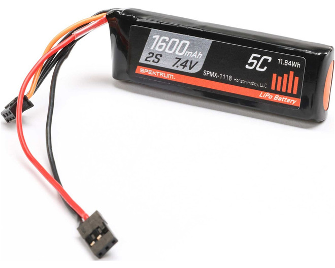 7.4V 1600mAh 2S 5C Receiver LiPo Battery photo