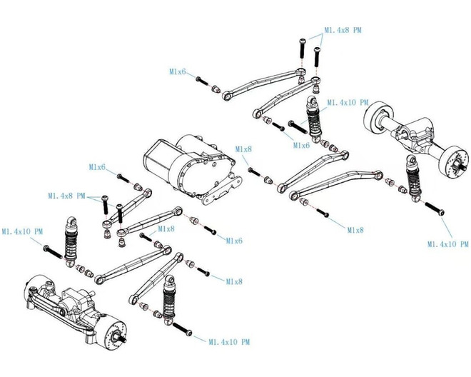 Adjustable Dampers (4) 21.5mm fits Axial SCX30