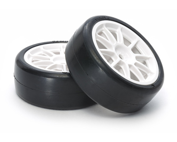 RC 24mm 10-Spoke Wheels 2 pieces - (White) w/Rein. Tires Type C photo