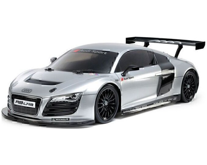 1/10 R/C Audi R8 Lms 2008 Silver Painted Body Tt-02 photo