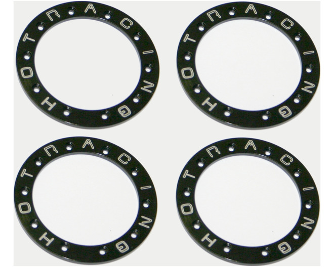 discontinued Aluminum Bead-Lock Ring (4)(Black) - Tamiya CR-01