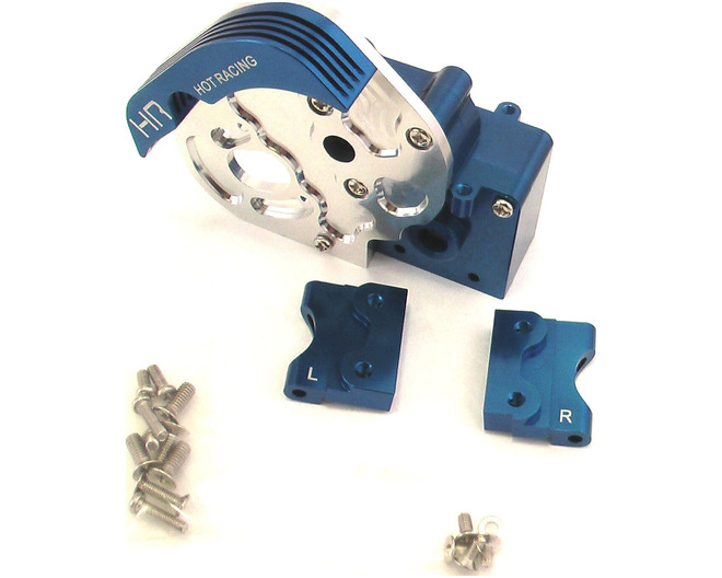 discontinued Blue Aluminum Transmission Case & Motor Mount