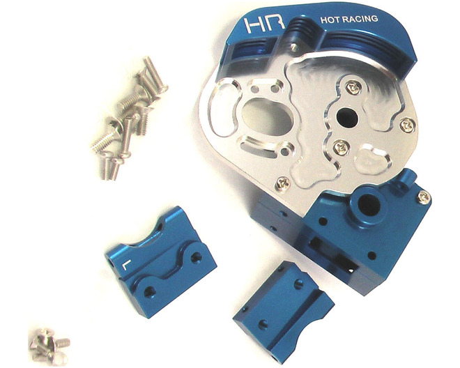 discontinued Blue Aluminum Transmission Case & Motor Mount