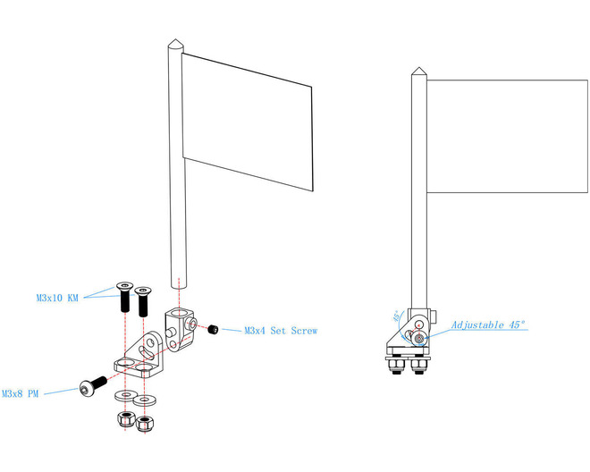 1/10 Old Glory flag W/Alum. Mount  photo