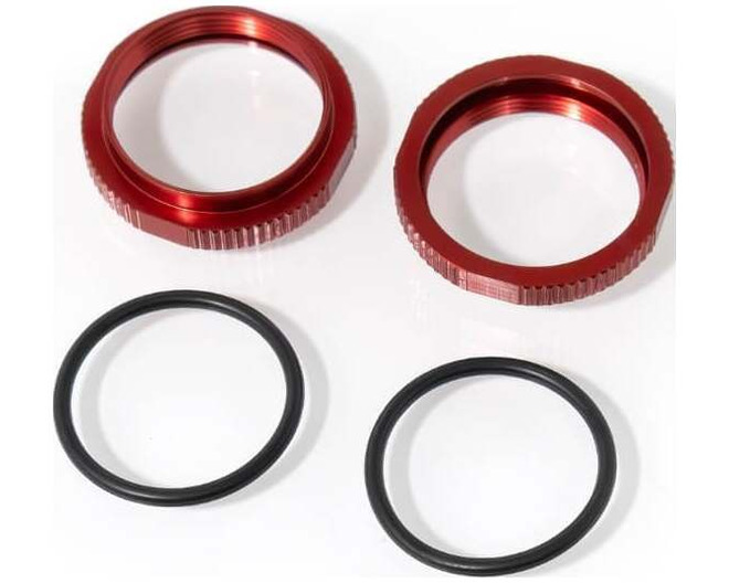 Shock Adjustment Collars (short aluminum RED ano 2 pieces) photo