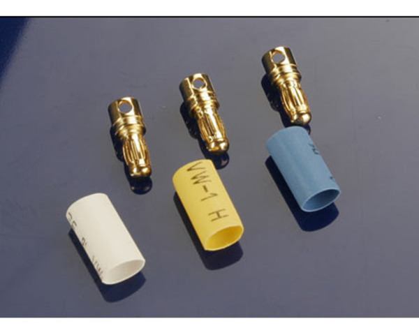 Bullet connectors, male, 3.5mm (3) / heat shrink photo