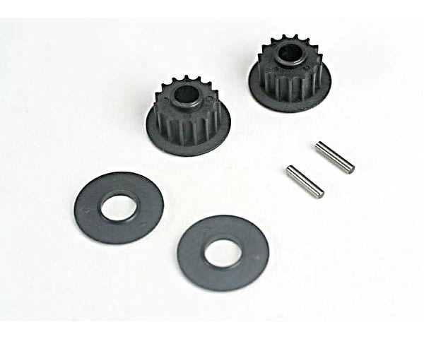 Pulleys, 15-groove (front/ rear) (2)/flanges (2)/ axle pins (2) photo