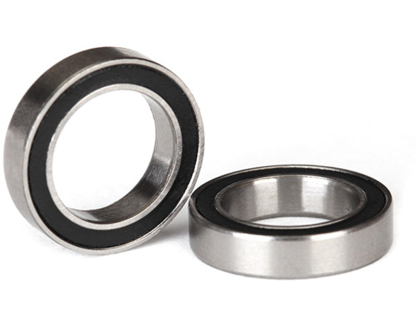 Ball bearings, black rubber sealed (12x18x4mm) (2) photo