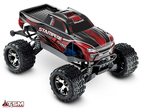 Stampede 4x4 Vxl: 1/10 Scale Monster Truck with TQi/Tsm Red photo