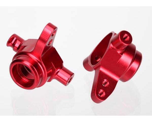 Steering Blocks, 6061-T6 Aluminum, left & right (Red-Anodized) photo